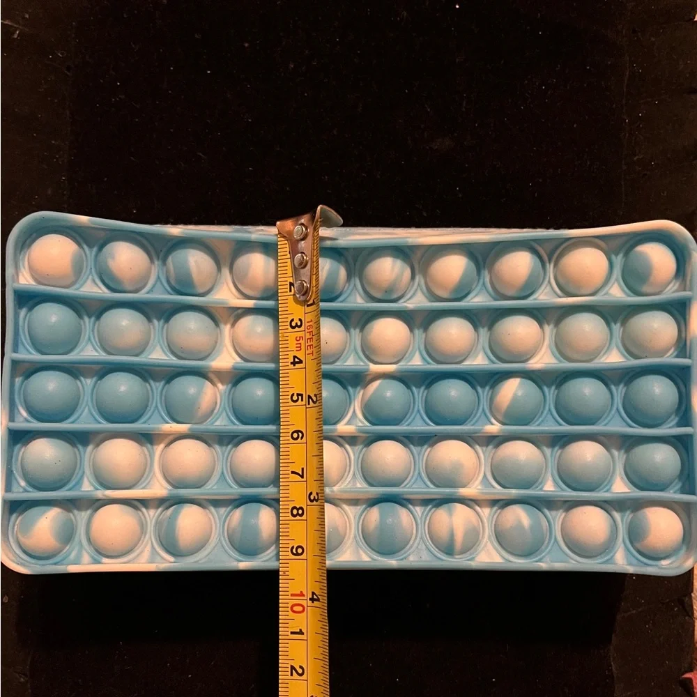 Silicone Fidget Pencil Case Push Pop Bubble Sensory Relief Blue Pop It Fidget